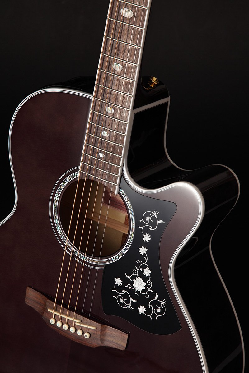 Đàn guitar acoustic điện Takamine GN75CE màu Transparent Black – cận thùng đàn mặt trước (góc 2)