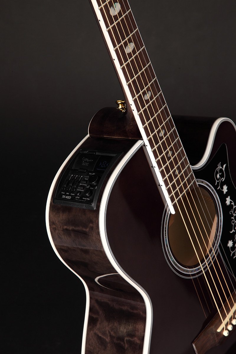 Đàn guitar acoustic điện Takamine GN75CE màu Transparent Black – thùng đàn chụp nghiêng