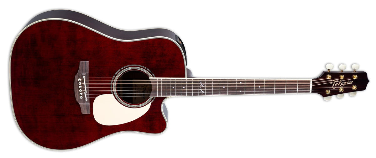 Đàn guitar acoustic điện Takamine JJ325SRCL màu đỏ bóng Red Stain – mặt trước toàn thân (góc 2)