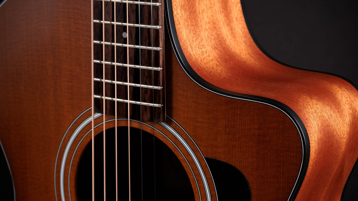 Đàn guitar acoustic điện Taylor 112ce Special Edition Honeyburst màu Honey Sunburst – cận thùng đàn mặt trước
