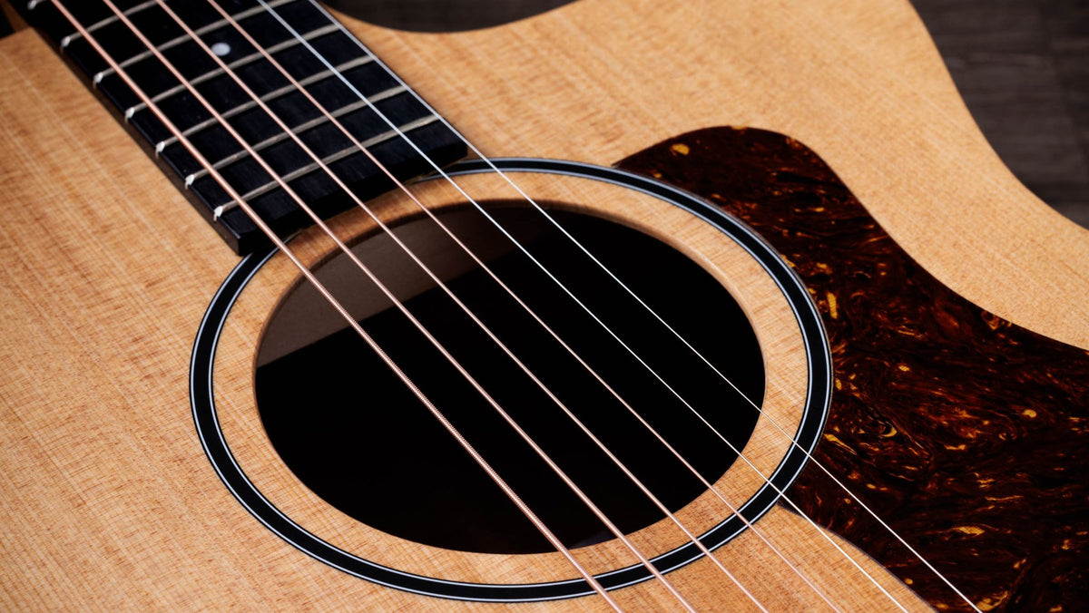 Đàn guitar acoustic điện Taylor 14ce màu Natural – cận hoa văn viền lỗ thoát âm (rosette)