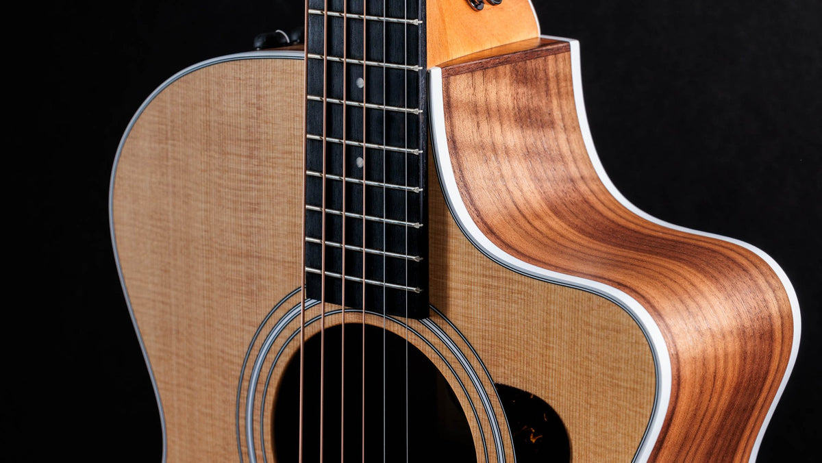 Đàn guitar acoustic điện Taylor 212ce màu Natural – cận thùng đàn mặt trước