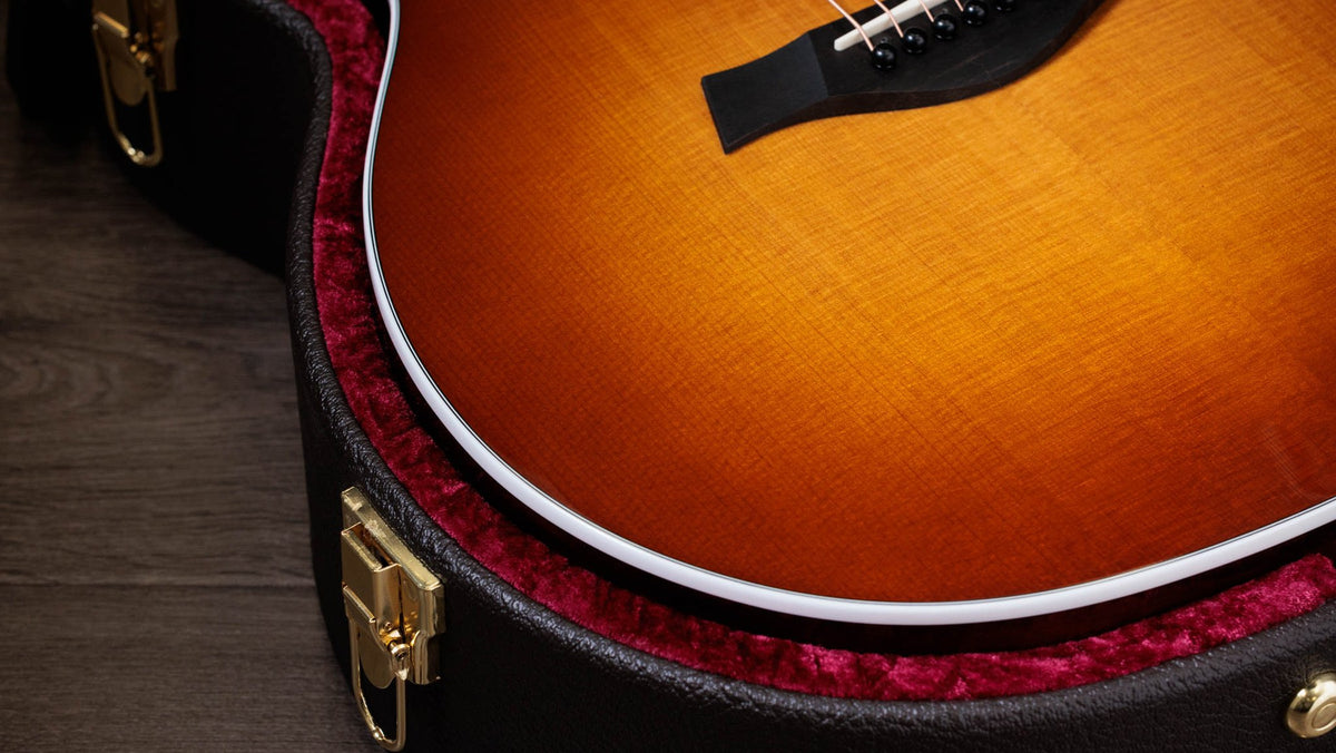 Đàn guitar acoustic điện Taylor 214ce African Ziricote Plus Special Edition màu Shaded Edgeburst – hộp đàn đi kèm (góc 2)