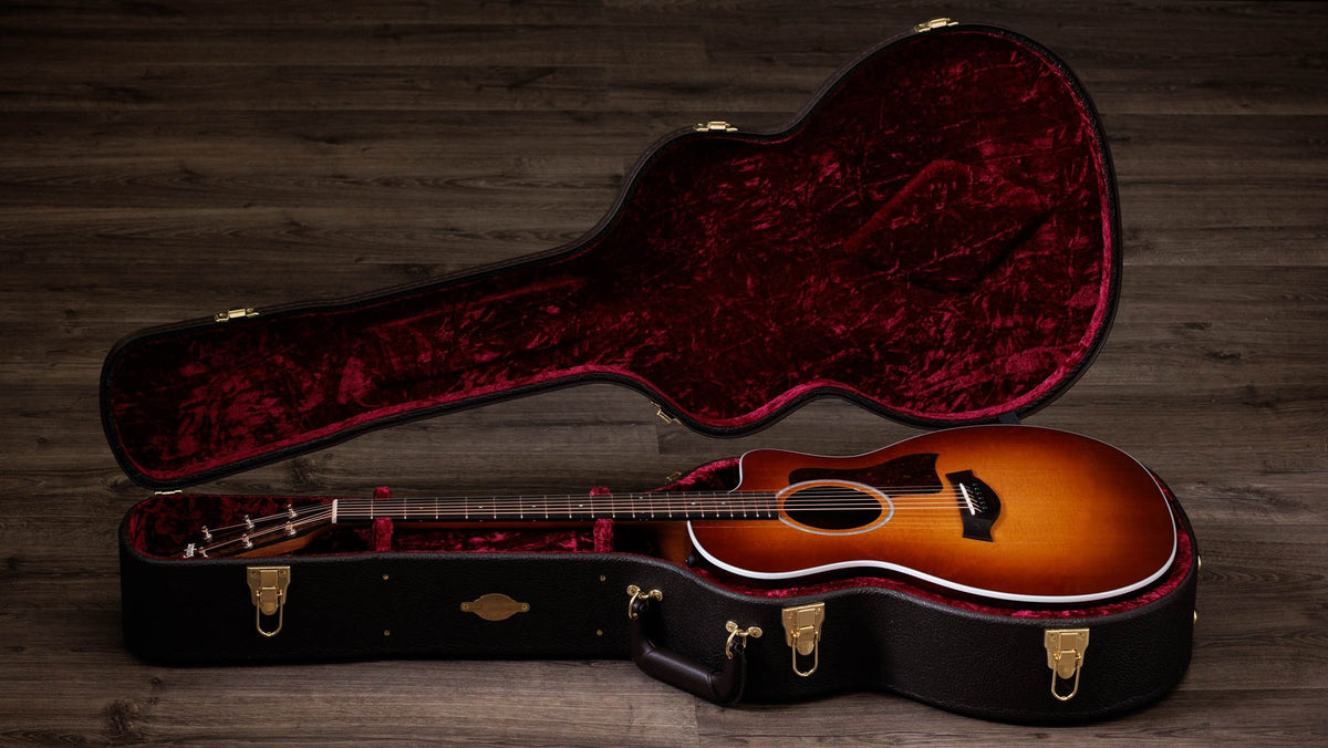 Đàn guitar acoustic điện Taylor 214ce African Ziricote Plus Special Edition màu Shaded Edgeburst – hộp đàn đi kèm