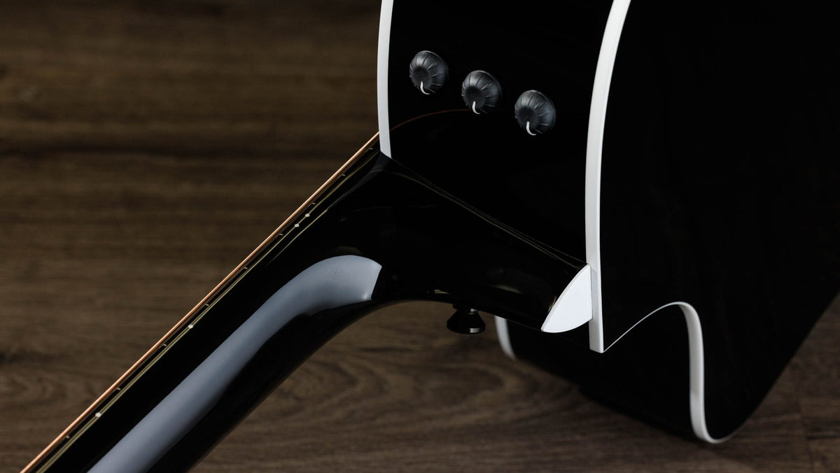 Đàn guitar acoustic điện Taylor 214ce-BLK Plus màu Black – cận gót cần nối thân đàn