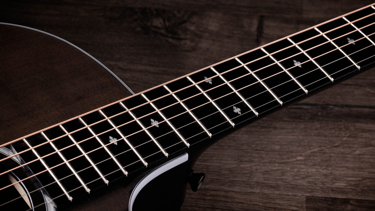 Đàn guitar acoustic điện Taylor 214ce Plus Special Edition màu Trans Grey – cận cần đàn và mặt phím