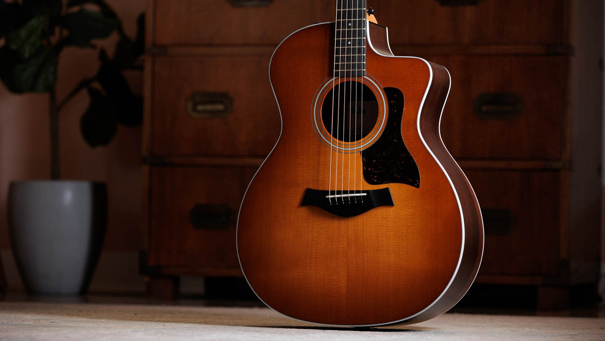Đàn guitar acoustic điện Taylor 214ce Special Edition Honeyburst màu Honey Sunburst – ảnh chụp thực tế