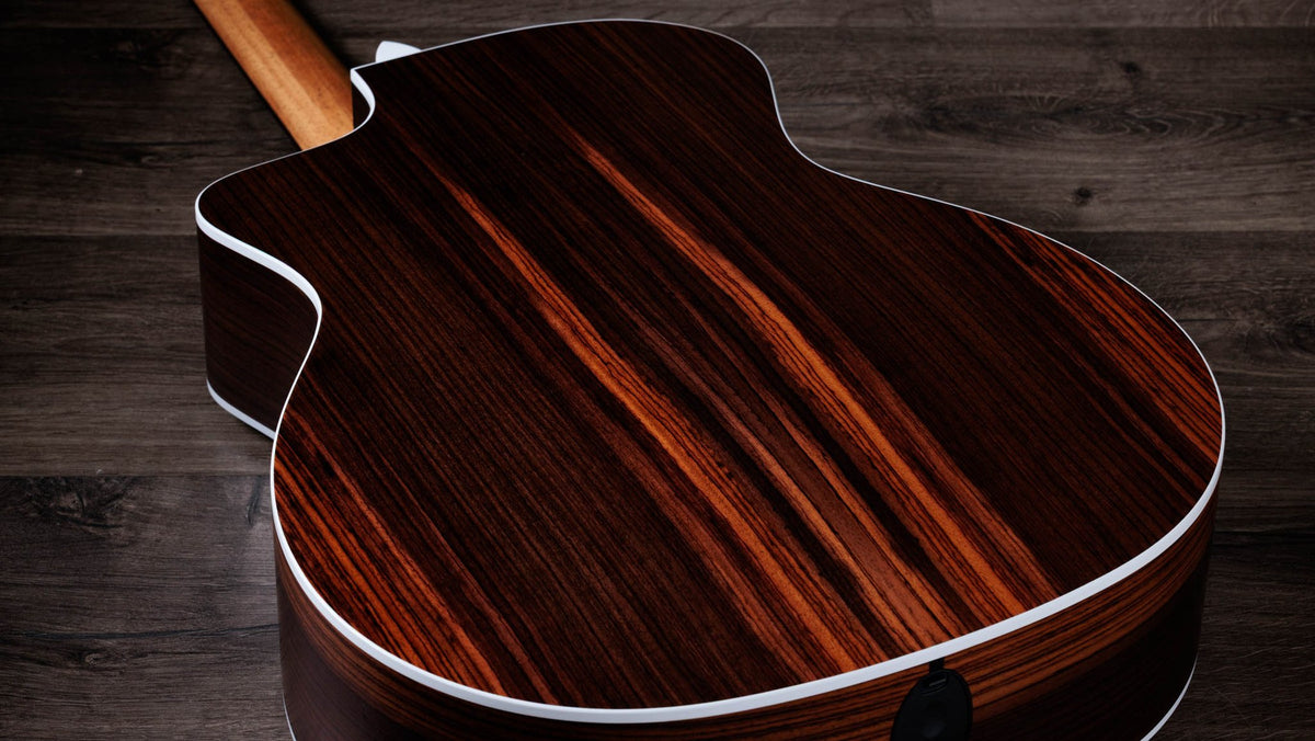 Đàn guitar acoustic điện Taylor 214ce Special Edition Honeyburst màu Honey Sunburst – cận vân gỗ mặt lưng