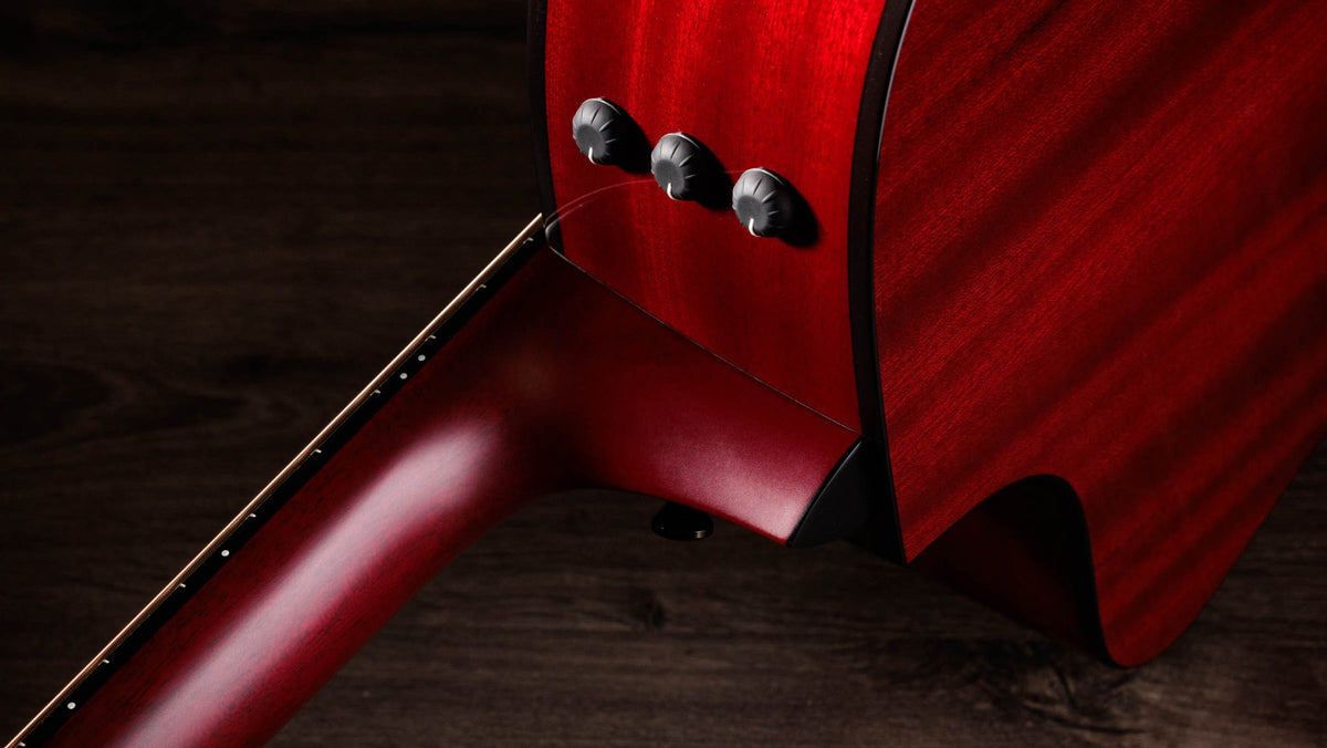 Đàn guitar acoustic điện Taylor 224ce Plus Special Edition Trans Red màu Trans Red – cận gót cần nối thân đàn