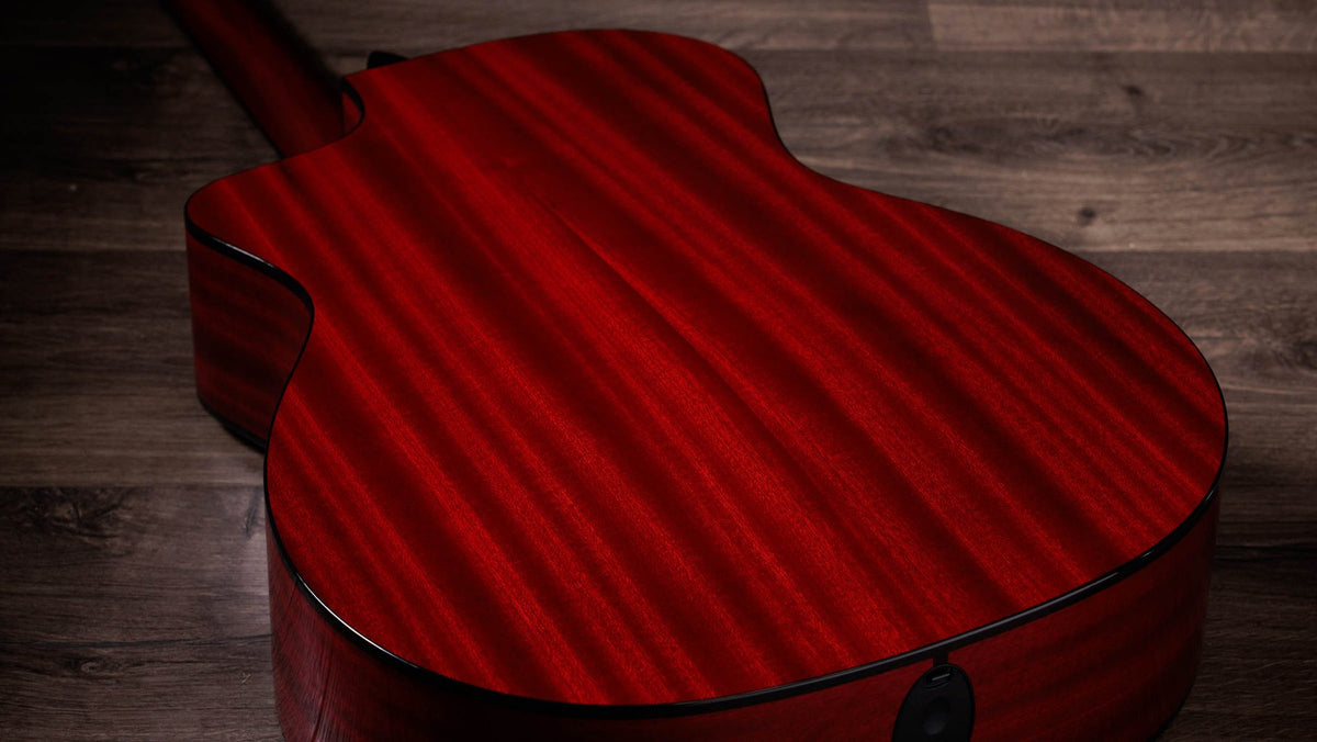 Đàn guitar acoustic điện Taylor 224ce Plus Special Edition Trans Red màu Trans Red – cận vân gỗ mặt lưng
