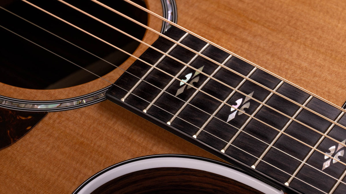 Đàn guitar acoustic điện Taylor 712ce 12-Fret – cận cần đàn và mặt phím
