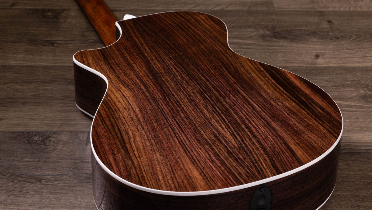 Đàn guitar acoustic điện Taylor 712ce 12-Fret – cận vân gỗ mặt lưng