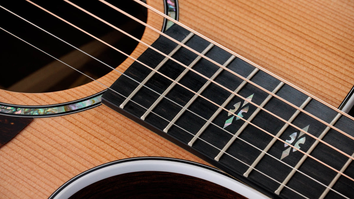 Đàn guitar acoustic điện Taylor 712ce – cận cần đàn và mặt phím