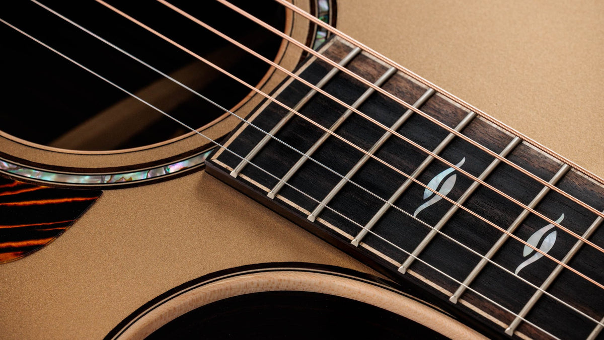 Đàn guitar acoustic điện Taylor 814ce LTD Casablanca Beige – cận cần đàn và mặt phím