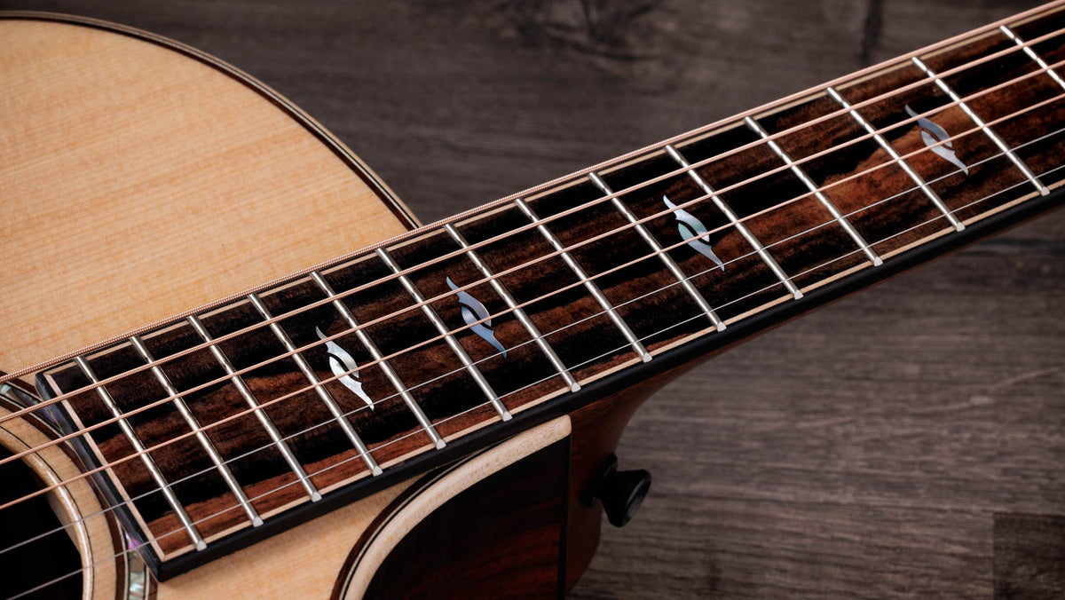 Đàn guitar acoustic điện Taylor 814ce LTD Cocobolo – cận cần đàn và mặt phím (góc 2)