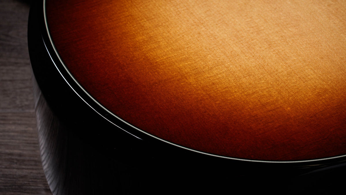 Đàn guitar acoustic điện Taylor Builder's Edition 514ce màu Kona Burst – cận thùng đàn mặt trước