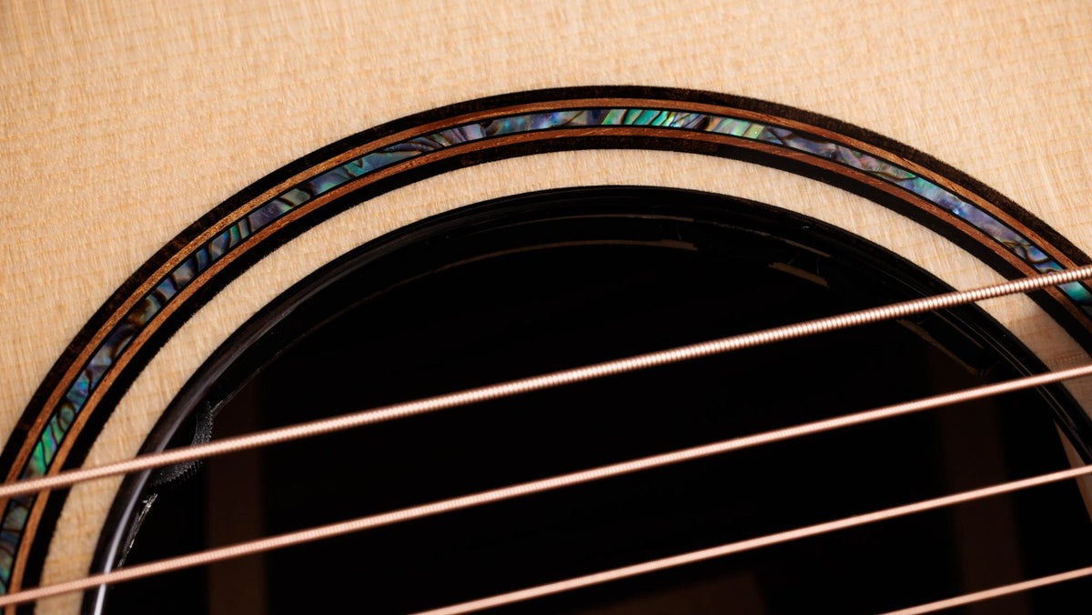 Đàn guitar acoustic điện Taylor Builder's Edition 914ce – cận hoa văn viền lỗ thoát âm (rosette)