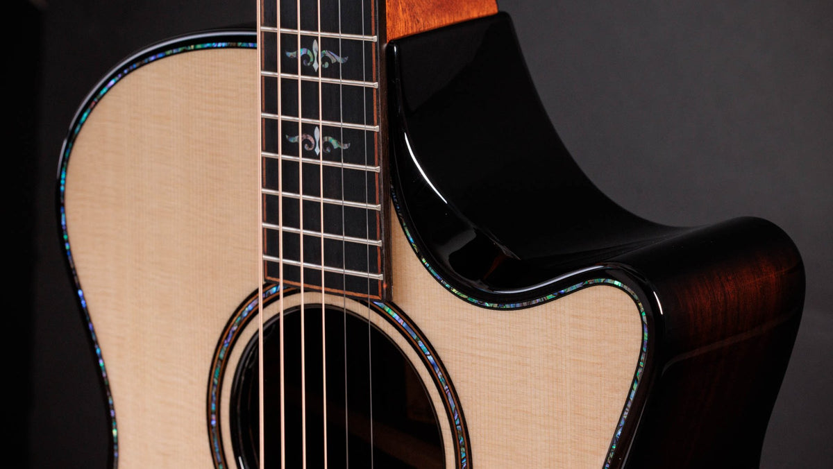 Đàn guitar acoustic điện Taylor Builder's Edition 914ce – cận thùng đàn mặt trước