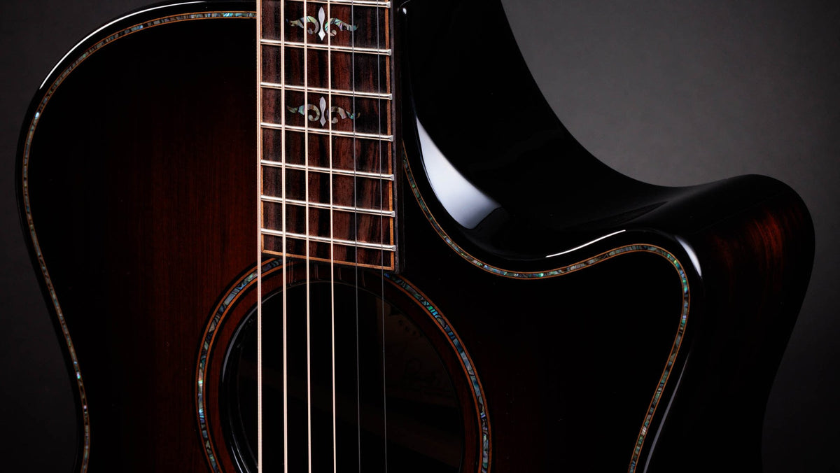 Đàn guitar acoustic điện Taylor Builder's Edition 914ce LTD Macassar Ebony màu Kona Edgeburst – cận thùng đàn mặt trước