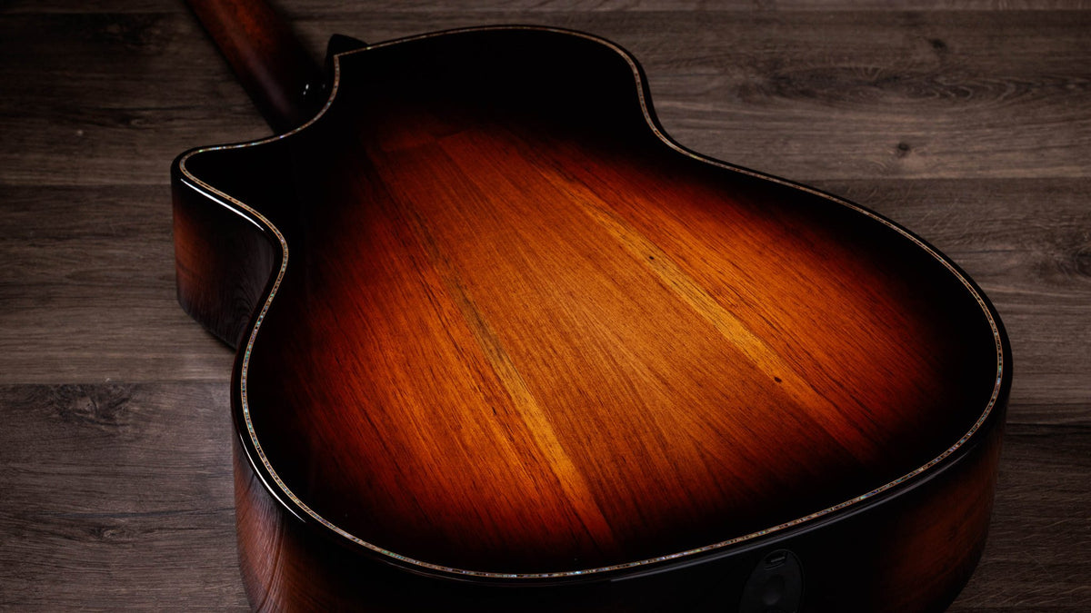 Đàn guitar acoustic điện Taylor Builder's Edition 914ce Sinker Redwood – cận vân gỗ mặt lưng