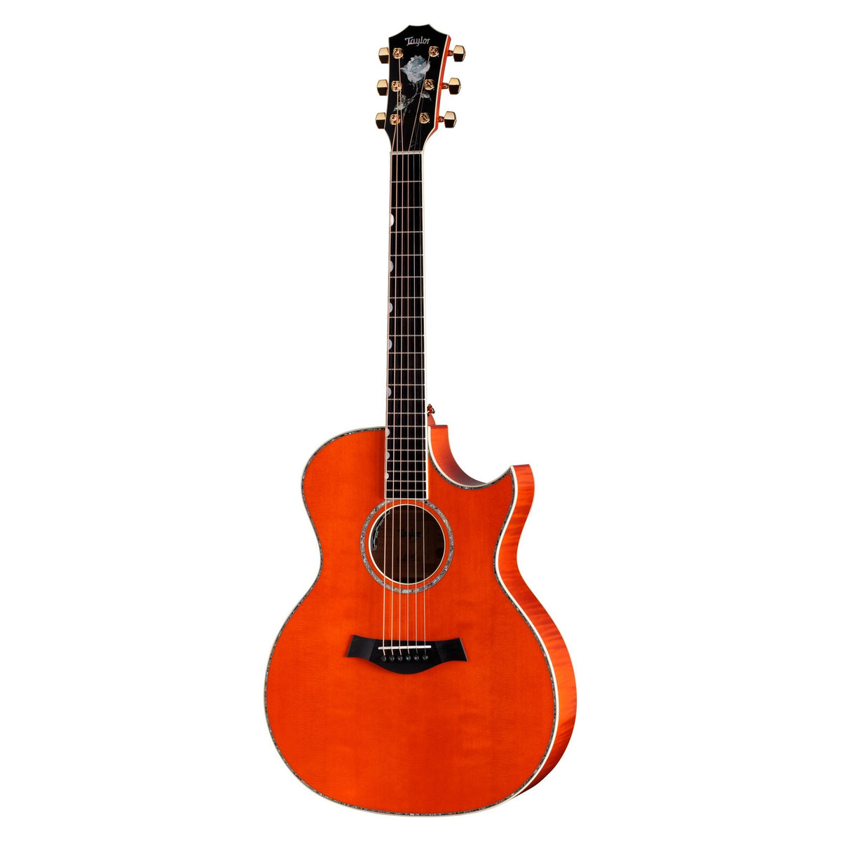 Đàn guitar acoustic điện Taylor Doyle Dykes Signature Model màu Translucent Orange – mặt trước toàn thân