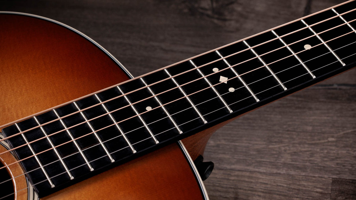 Đàn guitar acoustic điện Taylor Gold Label 517e mặt Golden Brown SEB, pickguard firestripe – cận cần đàn và mặt phím