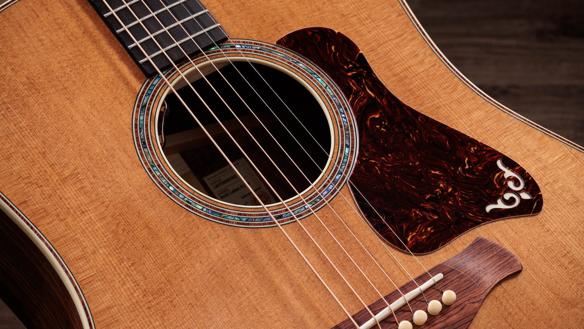 Đàn guitar acoustic điện Taylor Gold Label 810e – cận thùng đàn mặt trước (góc 2)