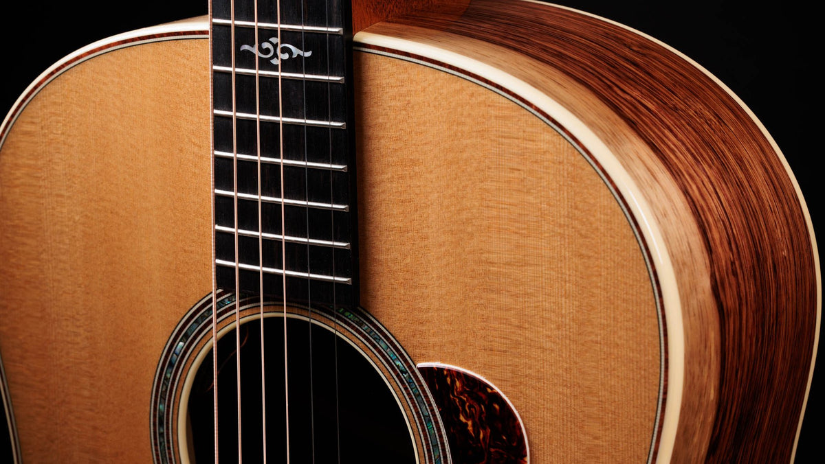 Đàn guitar acoustic điện Taylor Gold Label 817e mặt Natural – cận thùng đàn mặt trước
