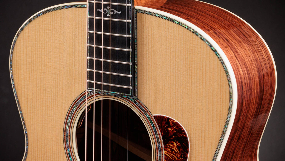 Đàn guitar acoustic điện Taylor Gold Label 914e mặt Natural – cận thùng đàn mặt trước