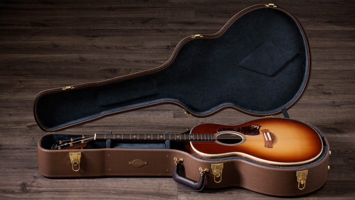 Đàn guitar acoustic điện Taylor Gold Label 914e mặt Teardrop Sunburst – hộp đàn đi kèm