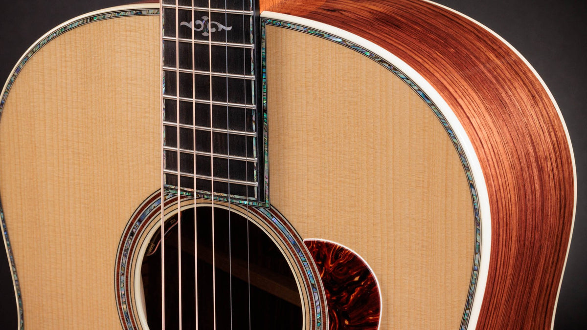 Đàn guitar acoustic điện Taylor Gold Label 917e mặt Natural – cận thùng đàn mặt trước