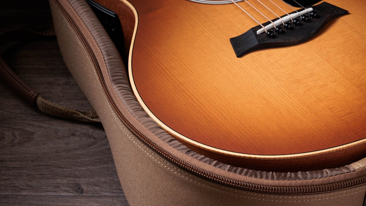 Đàn guitar acoustic điện Taylor GS Mini-e Special Edition màu Honeyburst – cận lỗ thoát âm và ngựa đàn