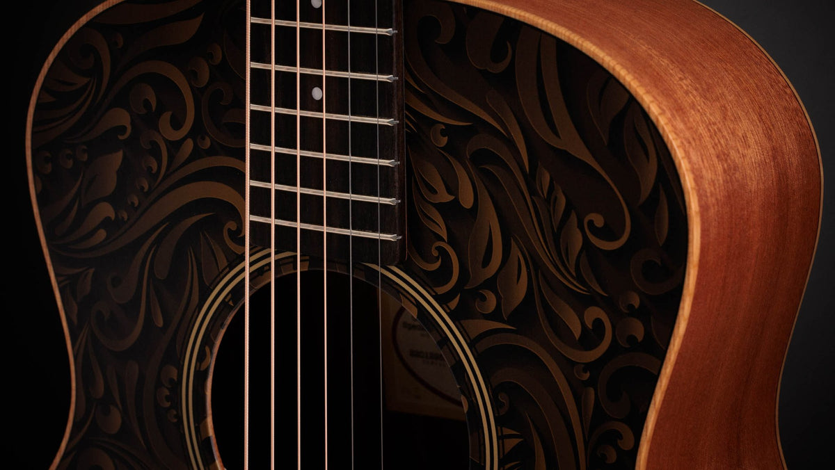 Đàn guitar acoustic điện Taylor GS Mini-e Special Edition màu Paisley Burst – cận thùng đàn mặt trước