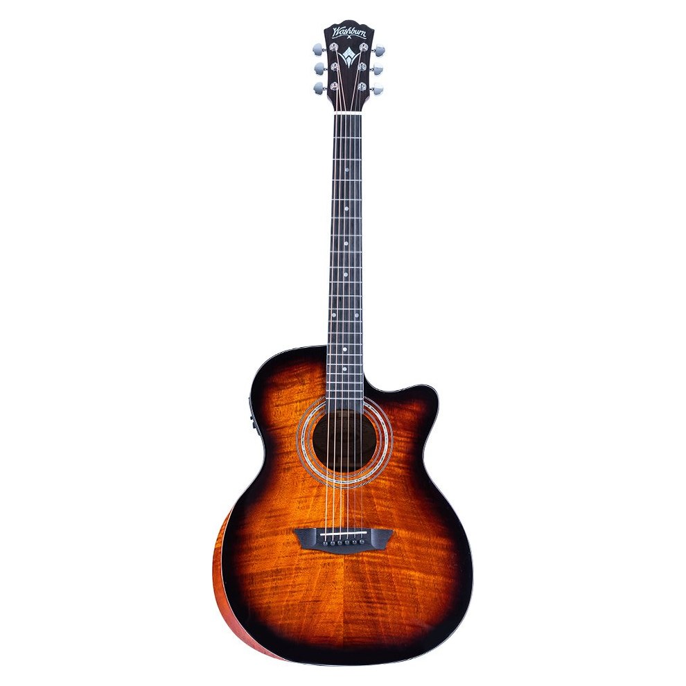 Đàn guitar acoustic điện Washburn Comfort WCG12FCE màu Sunburst – mặt trước toàn thân