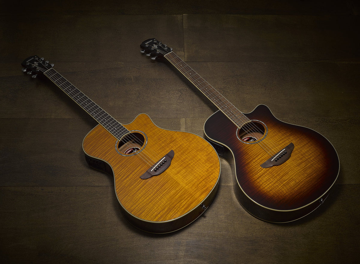 Đàn guitar acoustic điện Yamaha APX600FM – các màu cùng dòng đặt cạnh nhau