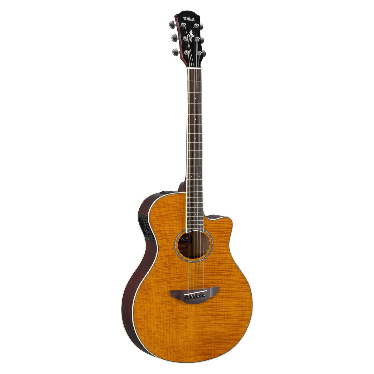 Đàn guitar acoustic điện Yamaha APX600FM màu Amber – mặt trước toàn thân