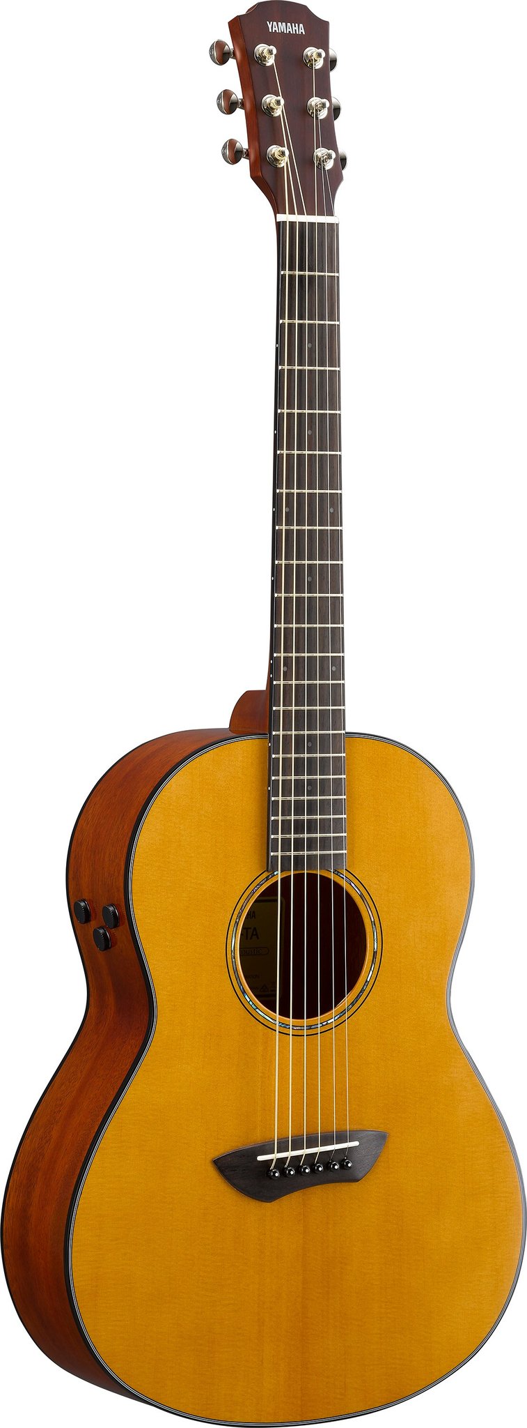 Đàn guitar acoustic điện Yamaha CSF-TA màu Vintage Natural – góc nghiêng 3/4 toàn thân