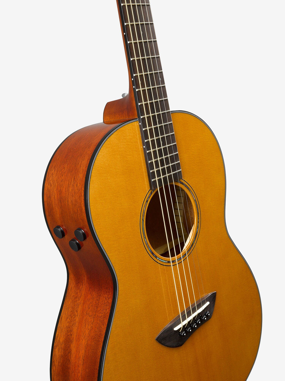 Đàn guitar acoustic điện Yamaha CSF-TA màu Vintage Natural – thùng đàn chụp nghiêng