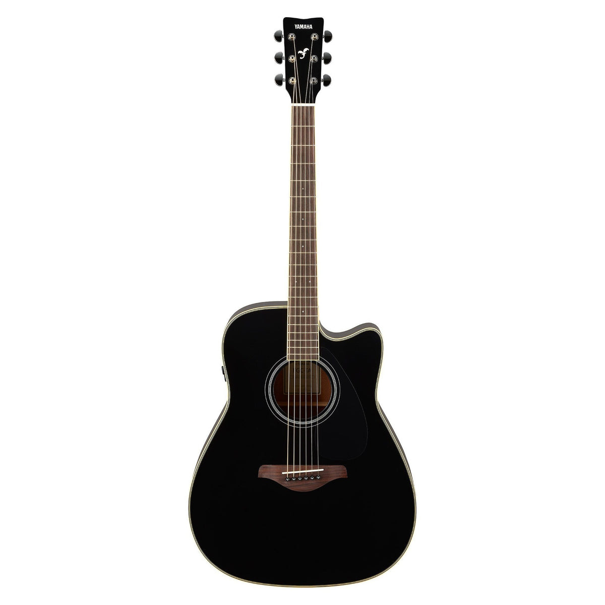 Đàn guitar acoustic điện Yamaha FGC-TA màu Black – mặt trước toàn thân