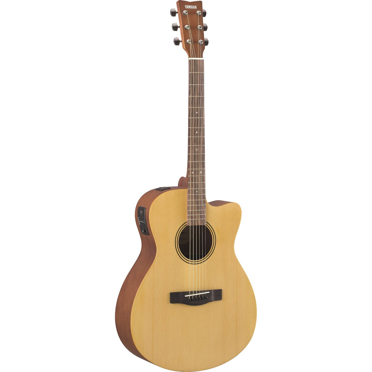 Đàn guitar acoustic điện Yamaha FSX400C màu Natural Satin – góc nghiêng 3/4 toàn thân