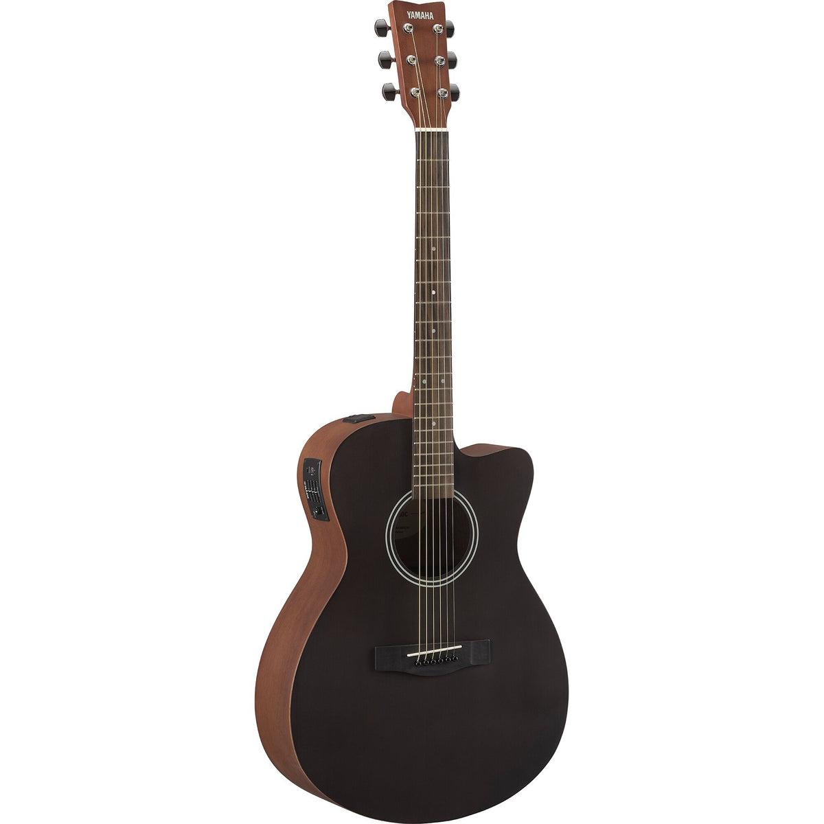 Đàn guitar acoustic điện Yamaha FSX400C màu Smoky Black – góc nghiêng 3/4 toàn thân