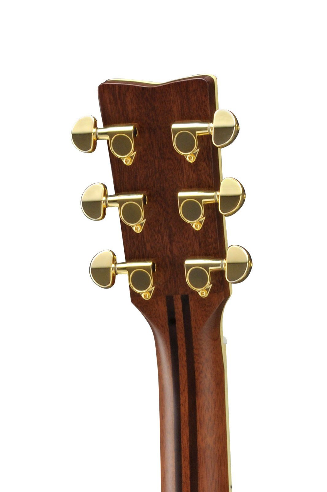 Đàn guitar acoustic điện Yamaha LS16M ARE màu Natural – mặt sau đầu đàn và bộ khóa lên dây