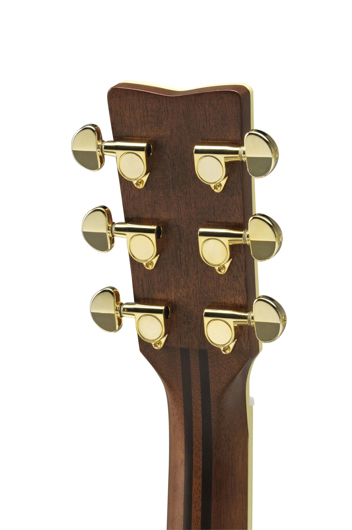 Đàn guitar acoustic điện Yamaha LS6M ARE màu Natural – mặt sau đầu đàn và bộ khóa lên dây