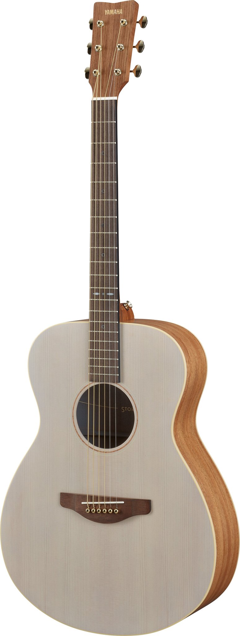 Đàn guitar acoustic điện Yamaha STORIA I màu Off White – góc nghiêng 3/4 toàn thân