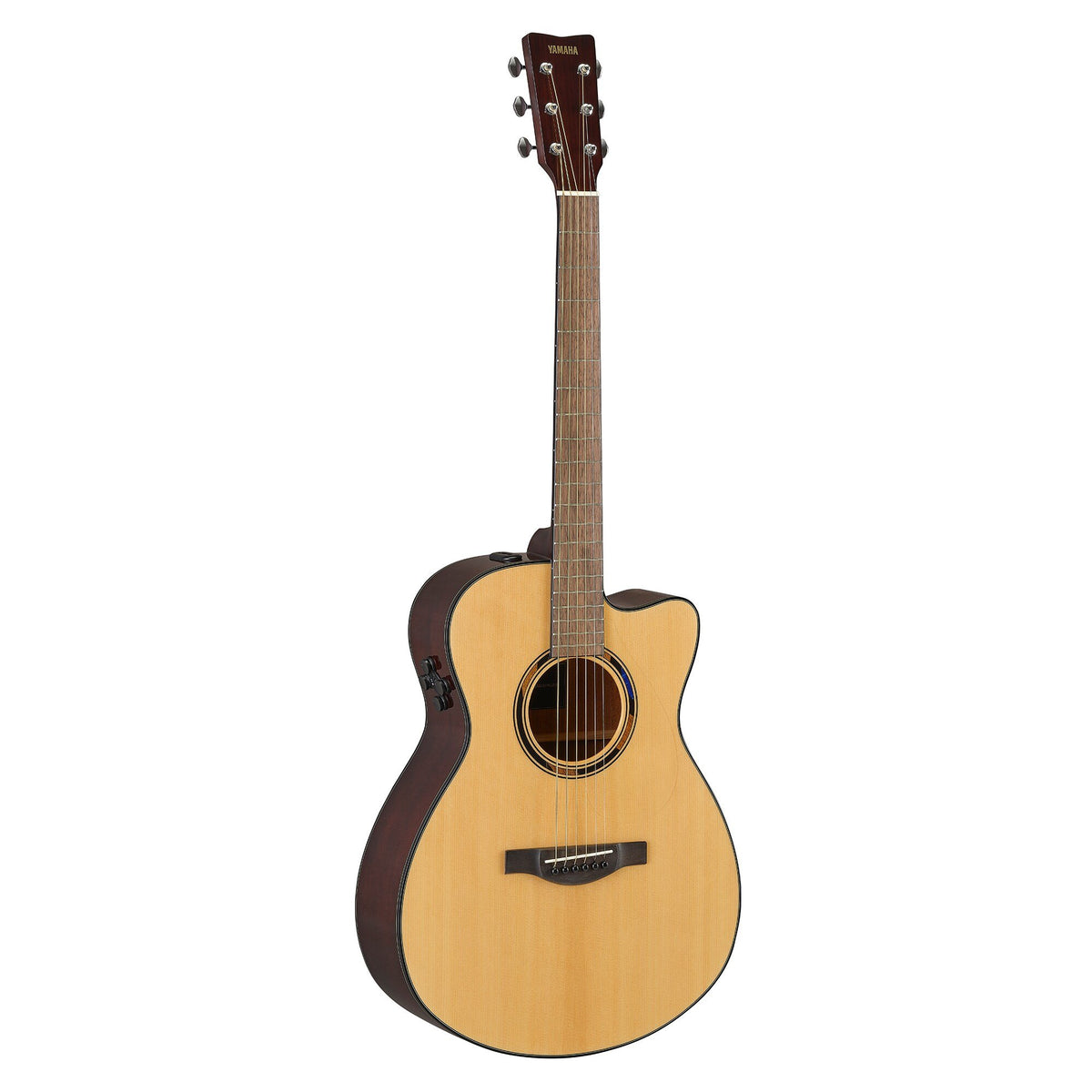 Đàn guitar acoustic điện Yamaha TAS1 C màu Natural – góc nghiêng 3/4 toàn thân