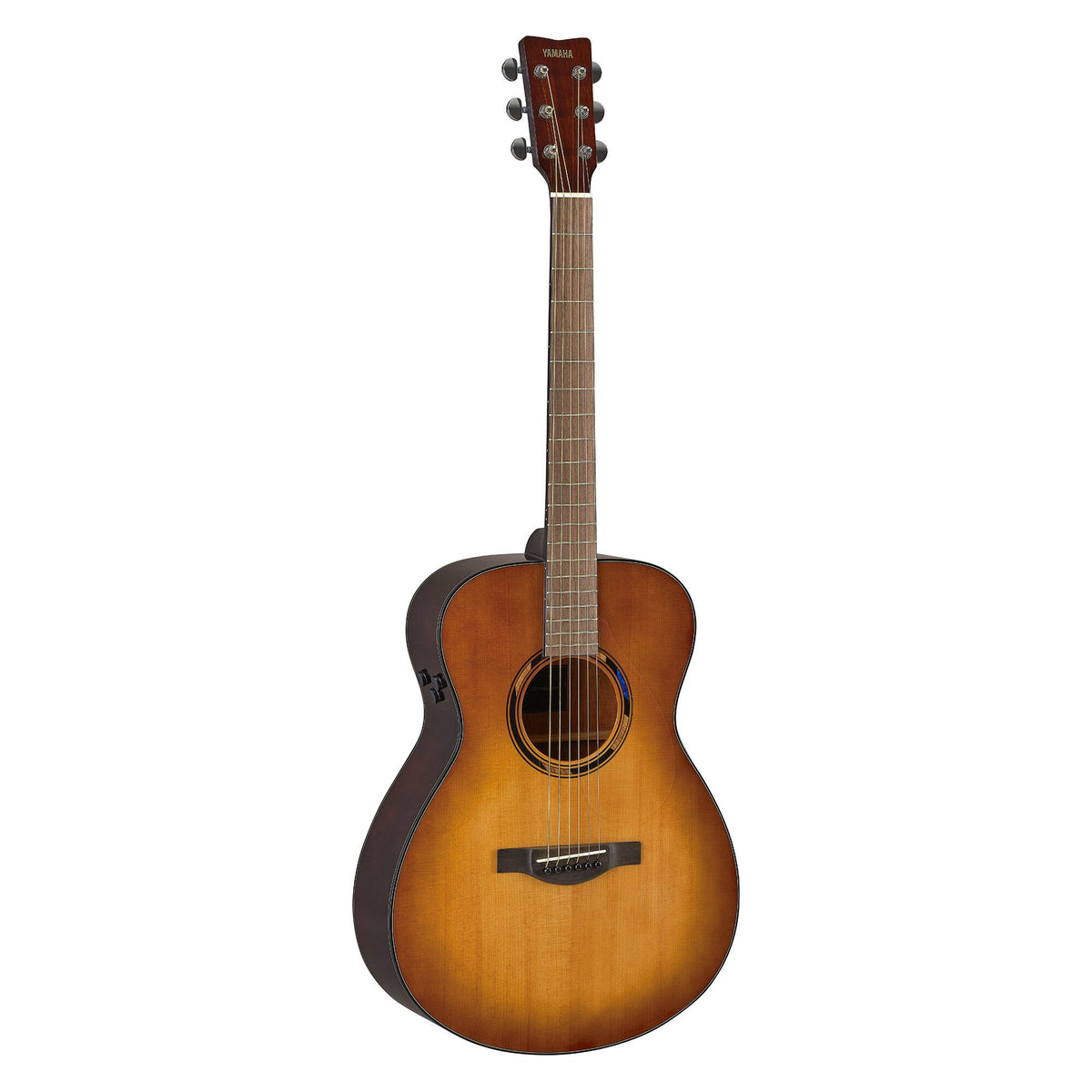 Đàn guitar acoustic điện Yamaha TAS1 E màu Sand Burst – góc nghiêng 3/4 toàn thân