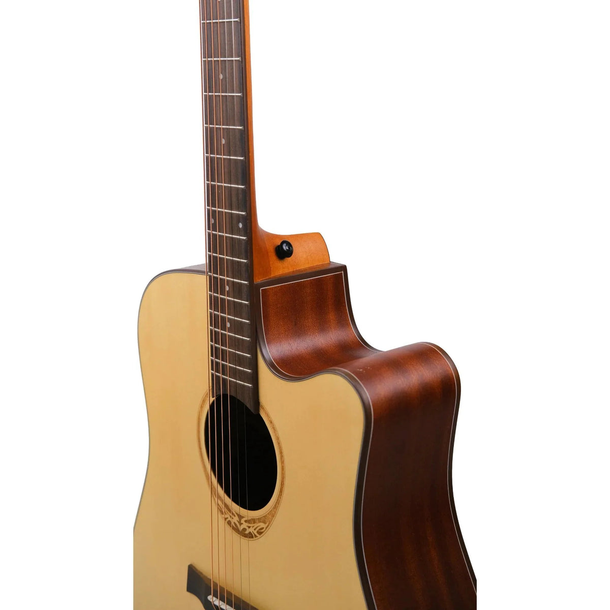 Đàn guitar acoustic Enya Amari 418C – thùng đàn chụp nghiêng