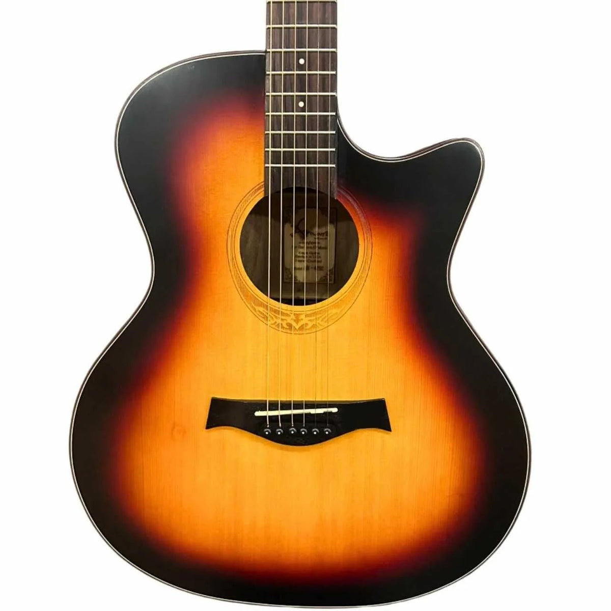 Đàn guitar acoustic Enya Amari 428C màu Sunburst – cận thùng đàn mặt trước
