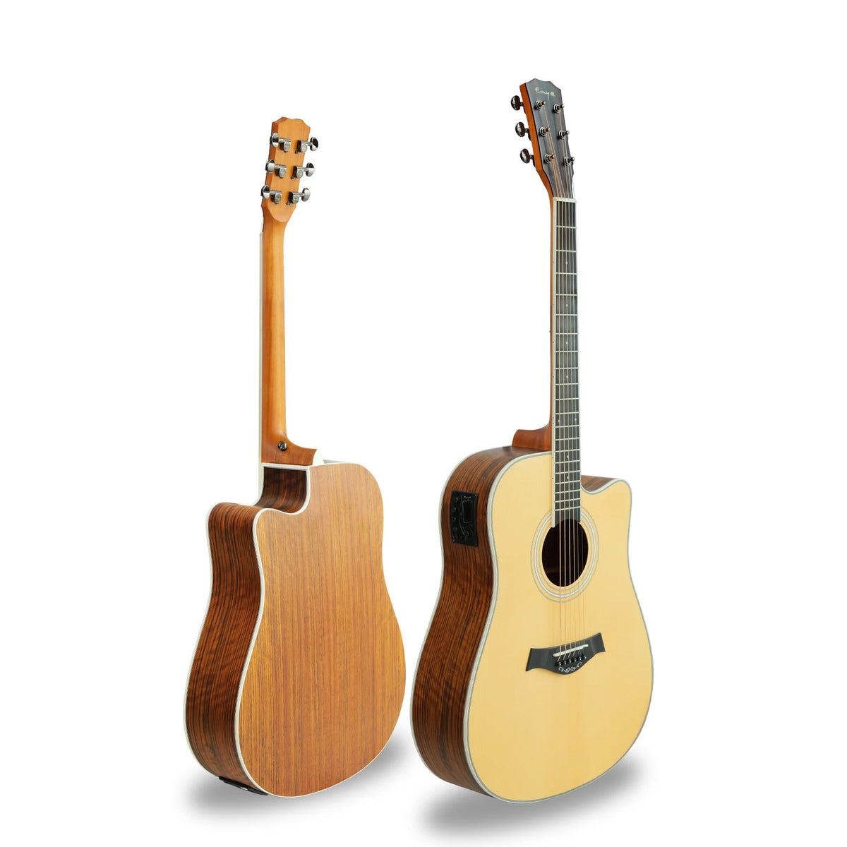 Đàn guitar acoustic Enya ED-40C bản EQ KLT-1 – góc nghiêng 3/4 toàn thân