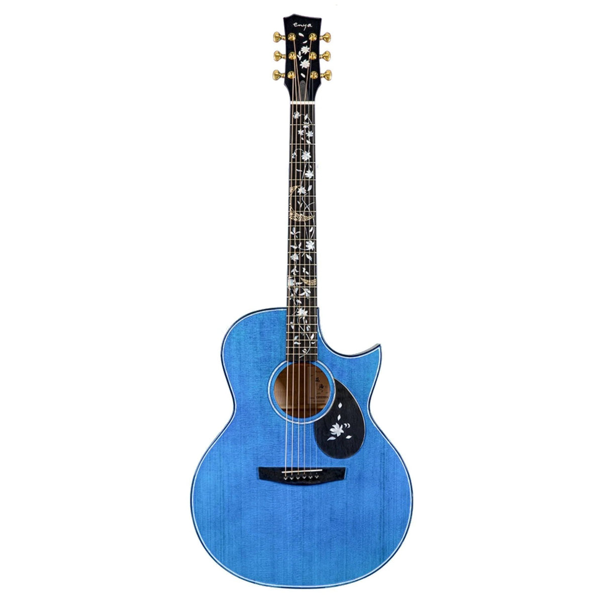 Đàn guitar acoustic Enya Flowers Ocean Standard màu Blue – mặt trước toàn thân (góc 2)